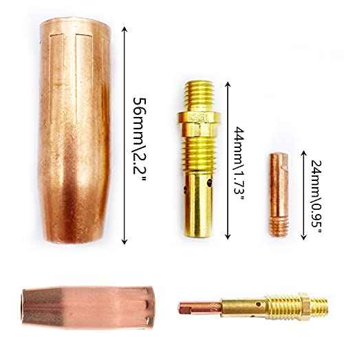 44PCS Mig Welding Gun Accessory Kit .035" for Lincoln Magnum 100L and Tweco Mini/#1 Tips Diffusers Nozzles M3 Torch Gun Consumable Durability