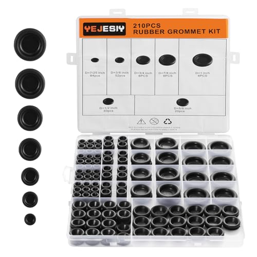 210PCS Rubber Grommet Kit for Wiring and Automotive Protection - 7 Sizes
