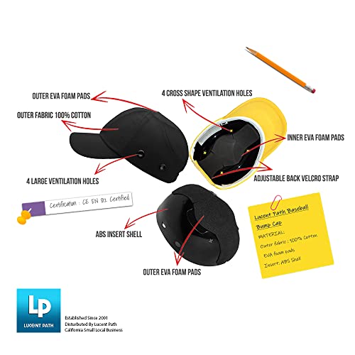 Red Baseball Safety Bump Caps Helmet Hard Hat Head Protection Caps for Men and Women