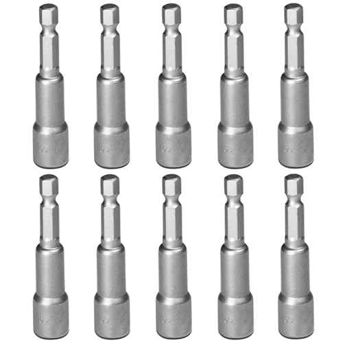 Auniwaig 5/16¡± Nut Driver Bit Sets, 5/16 Inch Nut Driver Hex Shank Quick Change Socket Nut Impact Driver Adapter Alloy Steel for Electric Drill, 2.5"/65mm Long, 10pcs