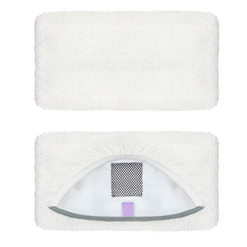 Wisorder 4 Pack 2747A Bissell Symphony PowerFresh Vac & Steam Mop Pads - 2 Soft Microfiber + 2 Scrubbing Strips