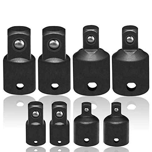 Impact Grade Socket Adapter Extension Set Turns Power Drill Into High Speed Nut Driver,1/4-Inch Hex Shank to Drive for Adapters to Use with Drill Chucks, Sizes 1/4" 3/8" 1/2", Cr-V, 4 Piece
