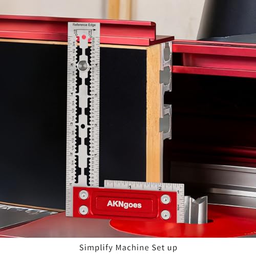 6 Inch Precision Woodworking Square with Scribing Notches – Stainless Steel, Aluminum Handle