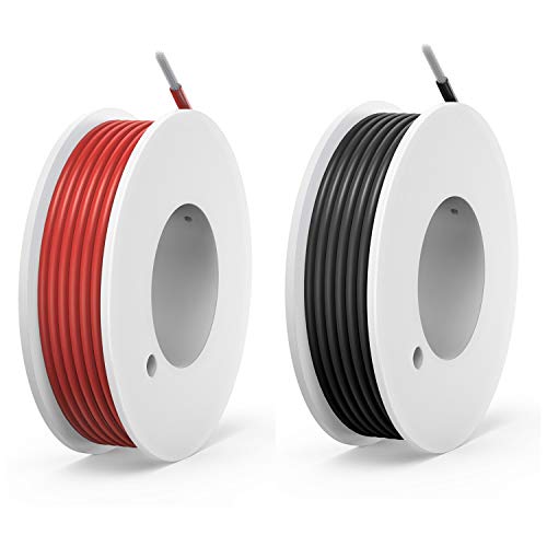 Haerkn 22AWG Silicone Electrical Wire Kit - Stranded, 2 Colors, 26ft Each Spool
