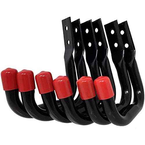 Tetra-Teknica UH03-6P Heavy Duty Garage Storage Utility Hooks, Color Black, 6 per Pack