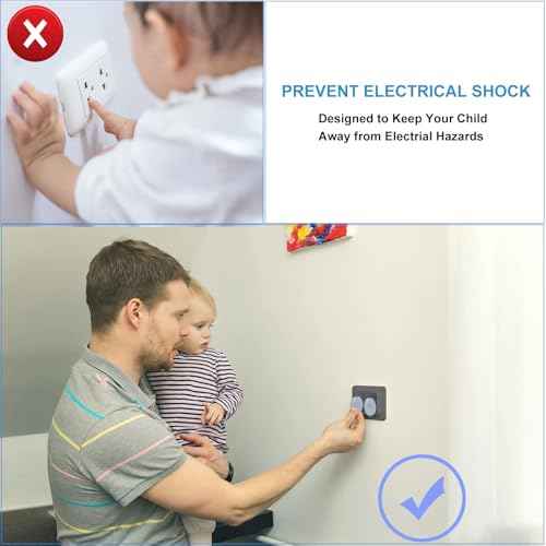 Baby Safety Clear Outlet Covers (24 Pack), Durable Plastic Plug Covers for Power Sockets, Child Proof Electrical Protector Safety Caps