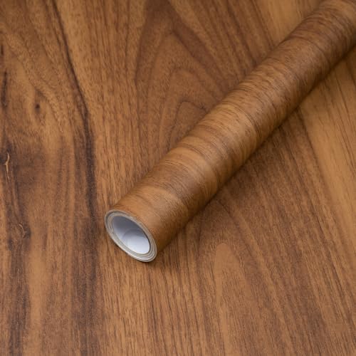 Decoroom Brown Wood Contact Paper Peel and Stick 15.7" x 118" for Countertops & Furniture
