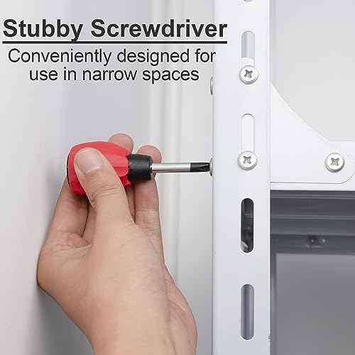 KURUI Magnetic Screwdriver Set, 6-Piece Screw Drivers Tool Set 3 Phillips and 3 Flat Head, Standard Screw Driver and Stubby Screwdriver Have Professional Cushion Grip