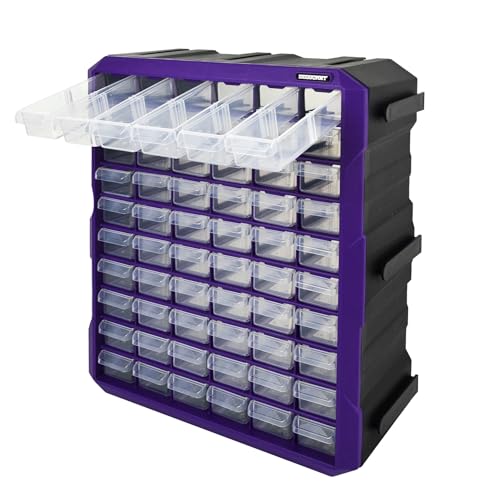 60-Drawer Plastic Storage Cabinet 15x6.3x18.4in - Small Parts Beads Makeup Organizer, 60 Drawers, Fsehyue