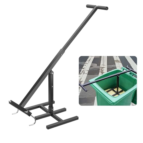 Manual Trash Compactor for Waste Recycling, Heavy-Duty Iron, Adjustable for 120-660L Bins