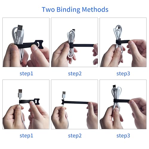 VORTALIS 6in Reusable Cable Ties - 200 Pack, Adjustable Cord Organizers, Hook & Loop Fasteners