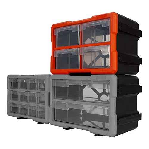Performance Tool W5911 4-Drawer Interlocking Storage - Ideal for Organizing Tools and Hardware with Secure Interlocking System