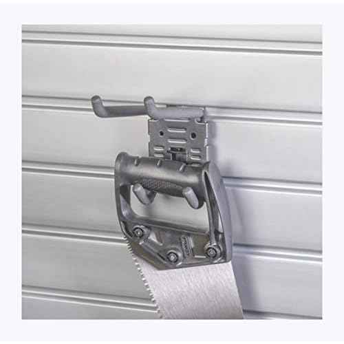 HandiWall Double Utility Hook with Locking Bracket for Tool Storage on Garage Slatwall Panels