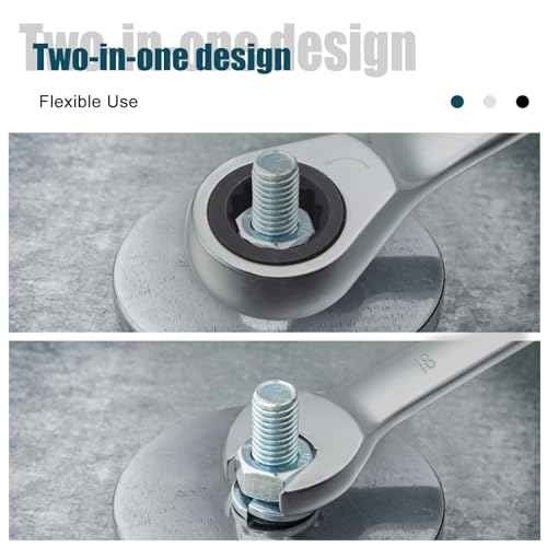 SORAKO 18mm Ratcheting Combination Wrench, Chrome Vanadium Steel Gear Wrench, Industrial Grade Cr-V Steel Gear Spanner, Household Garage Tools(Metric)