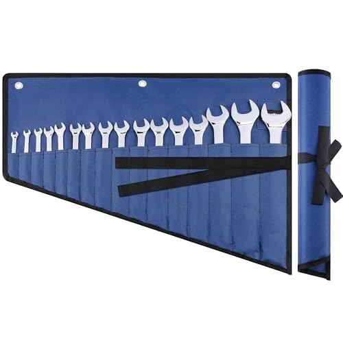 16 Pockets Wrench Roll Organizer, Wrench Pouch Roll Up with Water Proof Oxford Cloth, ool Roll Bag for Wrenches Organization
