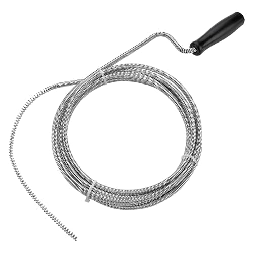 10ft Metal Drain Snake for Sink, Shower & AC Line Clog Removal