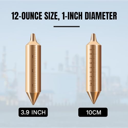 Cekegon 12 oz Brass Plumb Bob for Oil Gauging Tape, Measuring Bobs