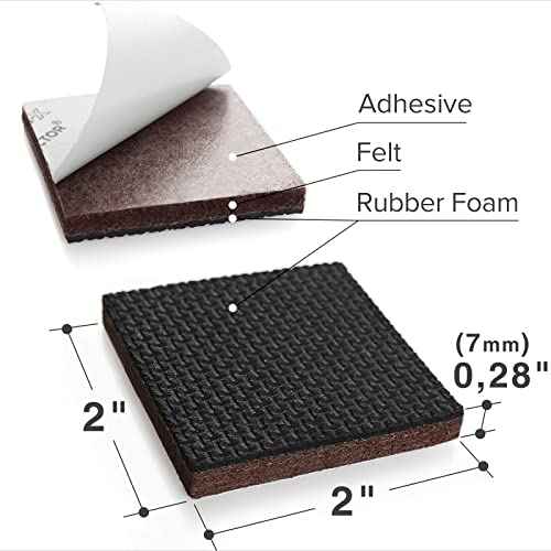 X-PROTECTOR Non Slip Furniture Pads - 16 Premium Furniture Grippers 2"! Self-Adhesive Rubber Feet Furniture Feet - Ideal Non Skid Furniture Pad Floor Protectors - Keep Furniture in Place!