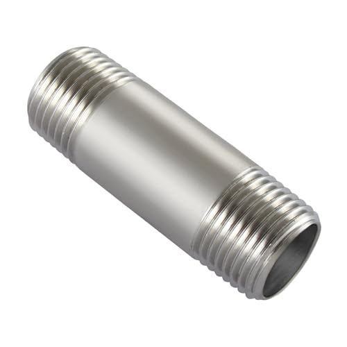 Beduan 1/2 NPT Male Thread Pipe Fitting 2-inch Stainless Steel Nipple - Model 1/2 NPT-2"
