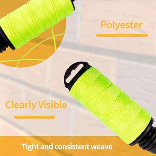 250ft #18 Neon Green Mason Line with Handle - High Visibility, Durable | Masonry, Construction, DIY