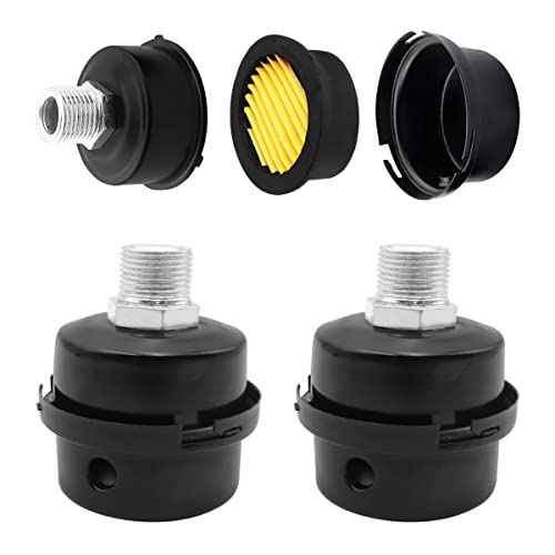 3PCS 1/2" Thread Air Compressor Silencer,20mm Air Compressor Intake Filter Sound Muffler Accessories,Air Compressor Muffler Accessories for generators,blowers, exhaust ports O-H-067-1/2