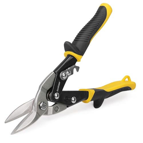 HURRICANE 10 Inch Straight Cut Aviation Tin Snips - Metal Shears for Thin Sheet Metal, Aluminum & DIY