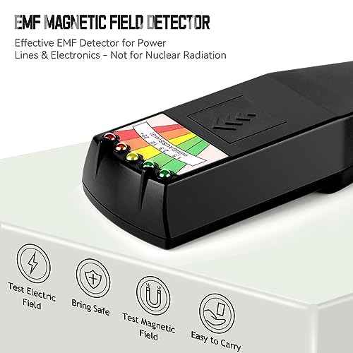 color tree Handheld LED EMF Magnetic Field Ghost Hunting Detector Electromagnetic Paranormal Equipment Tester 50Hz-20,000Hz Black