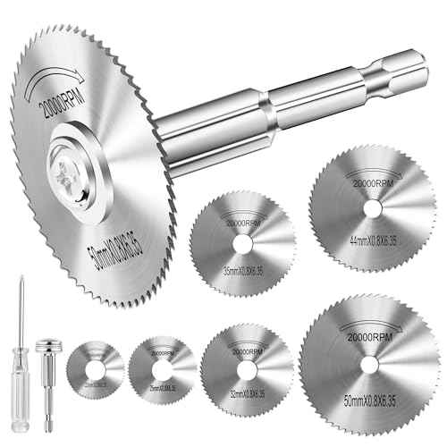 Cutting Wheel for Drill 1/4 Inch Hex Shank Rotary Drill Saw, 6Pcs HSS Saw Blades for Drills Rotary Tools