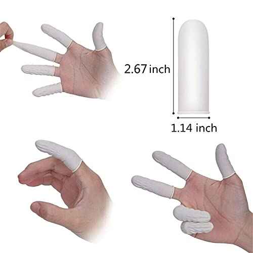 Cuttte (Approx. 330 PCS) Latex Finger Cots, Large Finger Gloves Protectors Disposable, Thumb Covers Protector for Fingertips