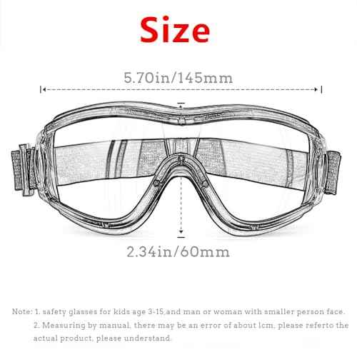 Kids Safety Goggles, Kids Lab Goggles,Soft silicone nose cushion and adjustable headband