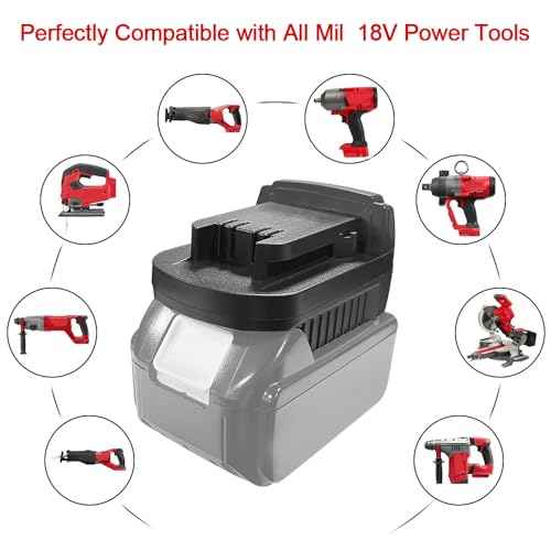 MT18ML Battery Adapter Compatible with BL1830 18v Lithium-ion Battery Convert to Mil 18V Lithium-ion Battery Fits Milwaukee 18V Cordless Power Tools (Not Made in Milwaukee)