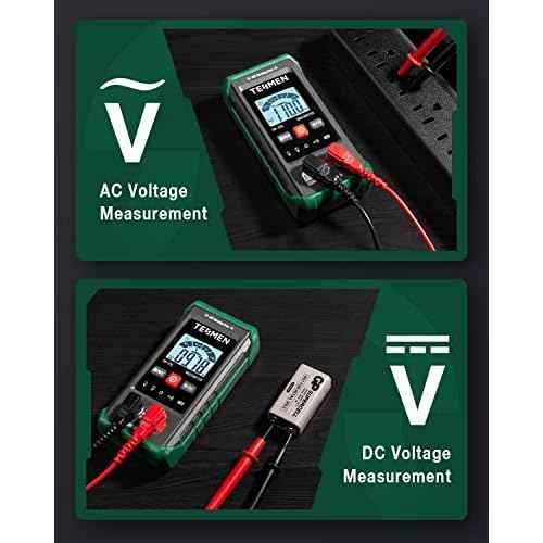 TM-510 Digital Multimeter, 4000 Counts, Smart Measurement, Auto-Ranging Voltmeter; Voltage Tester with Non-Contact Voltage Function, Measures AC/DC Voltage, Resistance, Continuity ? Green