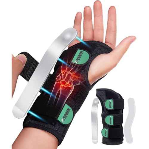 Wrist Brace for Carpal Tunnel Night Support, Adjustable Wrist Splint for Tendonitis, Arthritis, Sprains, Wrist Pain Relief, Comfortable Hand Brace for Men and Women Right Left Hand