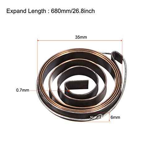 uxcell Drill Press Return Spring, Quill Spring Feed Return Coil Spring Assembly, 2.2Ft Long, 35 x 6 x 0.7mm 3PCS