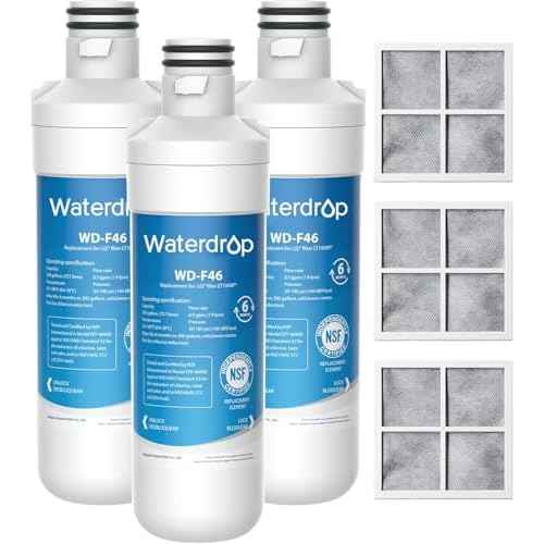 Waterdrop ADQ747935 LT1000PC Replacement for LG¢ç LT1000P¢ç/PC/PCS ThinQ¢ç Refrigerator Water Filter, LFXS26973S, LMXS28626S, LMWS27626S, LFXS28596S, ADQ74793501 and LT120F¢ç, 3 Combo