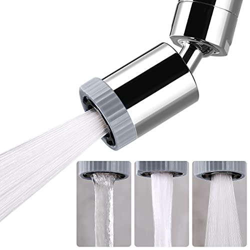 CHIATAOMA Chrome 3-Function Swivel Faucet Aerator for Kitchen Sink - 55/64 inch Female Thread