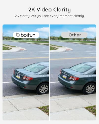 BOIFUN Wireless Video Doorbell Camera 2K HD Black - No Subscription Required