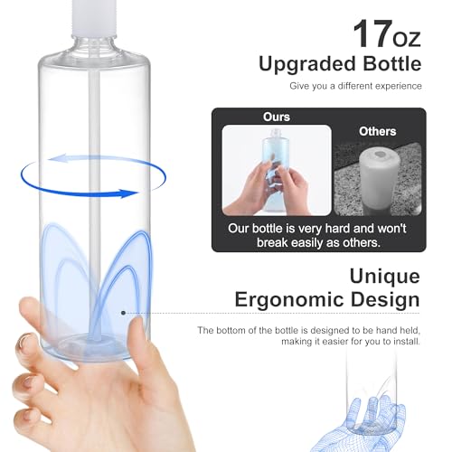 GAGALIFE Brushed Nickel Dish Soap Dispenser 17 oz for Kitchen Sink
