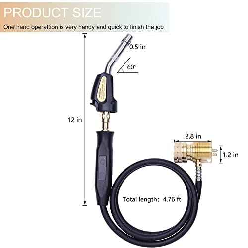 Wale&Morn Self-Lgnition Propane Soldering Torch, High Intensity Torch Head, Adjustable Propane Torch Lighter, kitchen Cooking Torch£¬Map Pro Gas and Mapp Gas Torch Kit£¬Blow Torch and Welding Torch gun