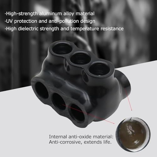 MAKERELE 3PC Dual Entry Insulated Multi-Tap Connectors 1/0-14AWG, Heavy-Duty, UL Certified
