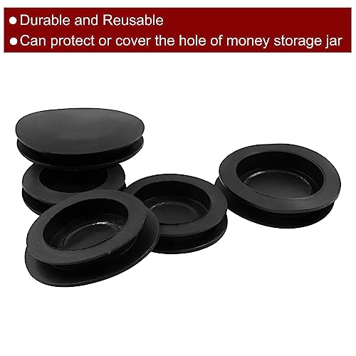 Unlorspy 20 Black Piggy Bank Hole Plugs - 5 Sizes, Reusable Coin Cover Set