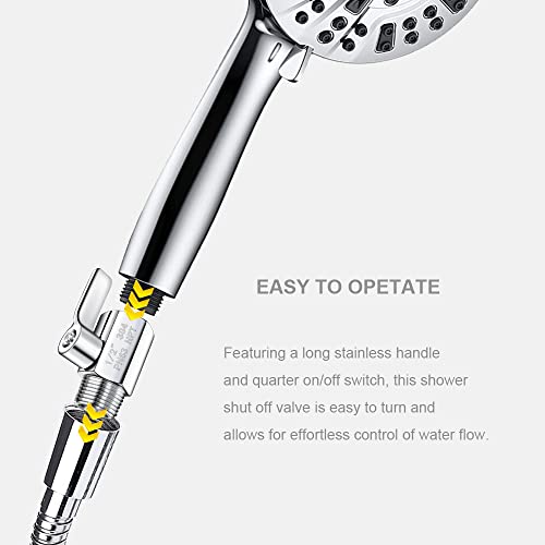 Stainless Steel Shower Head Shut Off Valve 1/2" NPT Water Flow Regulator