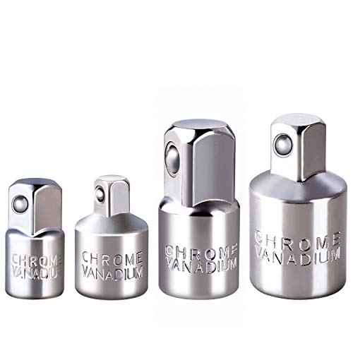 4 Pcs Square Ratchet Socket Adapter Reducer Converter Sets Kit, 1/4 Inch, 3/8 Inch, 1/2 Inch Driver Conversions in Auto and Construction Work