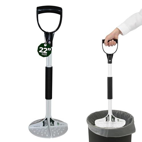 TAMP-IT Pro Manual Trash Compactor Tool 22 x 5.25 Inches with Extension – Heavy Duty Waste Smasher for Kitchen and Outdoor Use