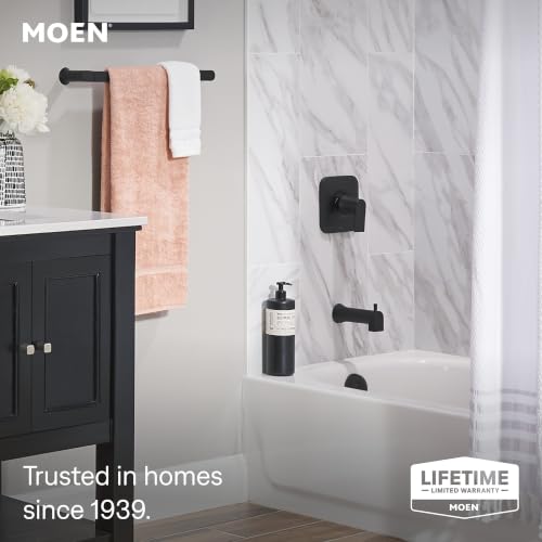 Moen Genta LX Matte Black Shower Handle - Pressure Balancing Valve, Pack of 1, 7.87 x 7.72 in