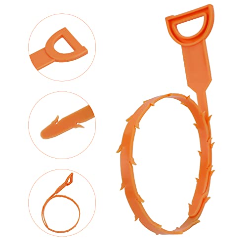 12-Pack Flexible Drain Snakes for Clogs | 19.6-Inch Hair & Debris Remover Tools