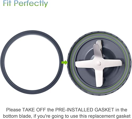 2-Pack 4-Inch NutriBullet Extractor Blade for 600W/Pro 900W Blenders (MEET JUICE) - Includes 2 Blades & Gasket