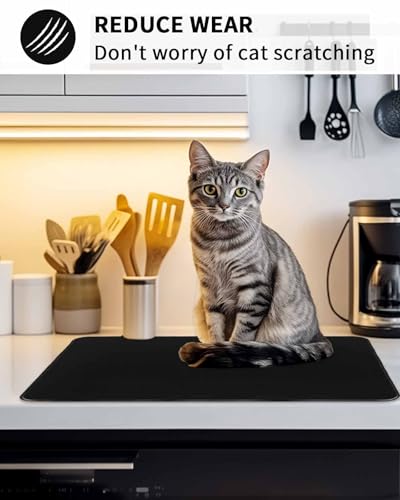 PIEPLE 24x21 Black Heat-Resistant Glass Cooktop Protector | Stovetop Cover Mat