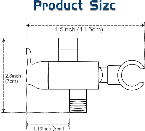 Polished Chrome Shower Arm Diverter Valve with Handshower Mount - 3 Way Brass Bathroom Replacement
