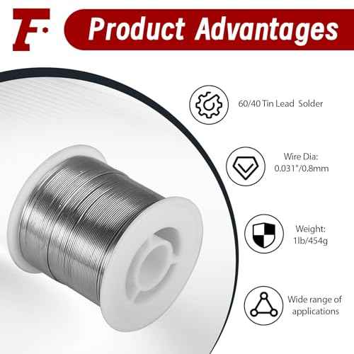 findmall 60/40 Tin Lead Rosin Core Solder Wire for Electrical Soldering 0.031"/0.8mm 1lb/454g